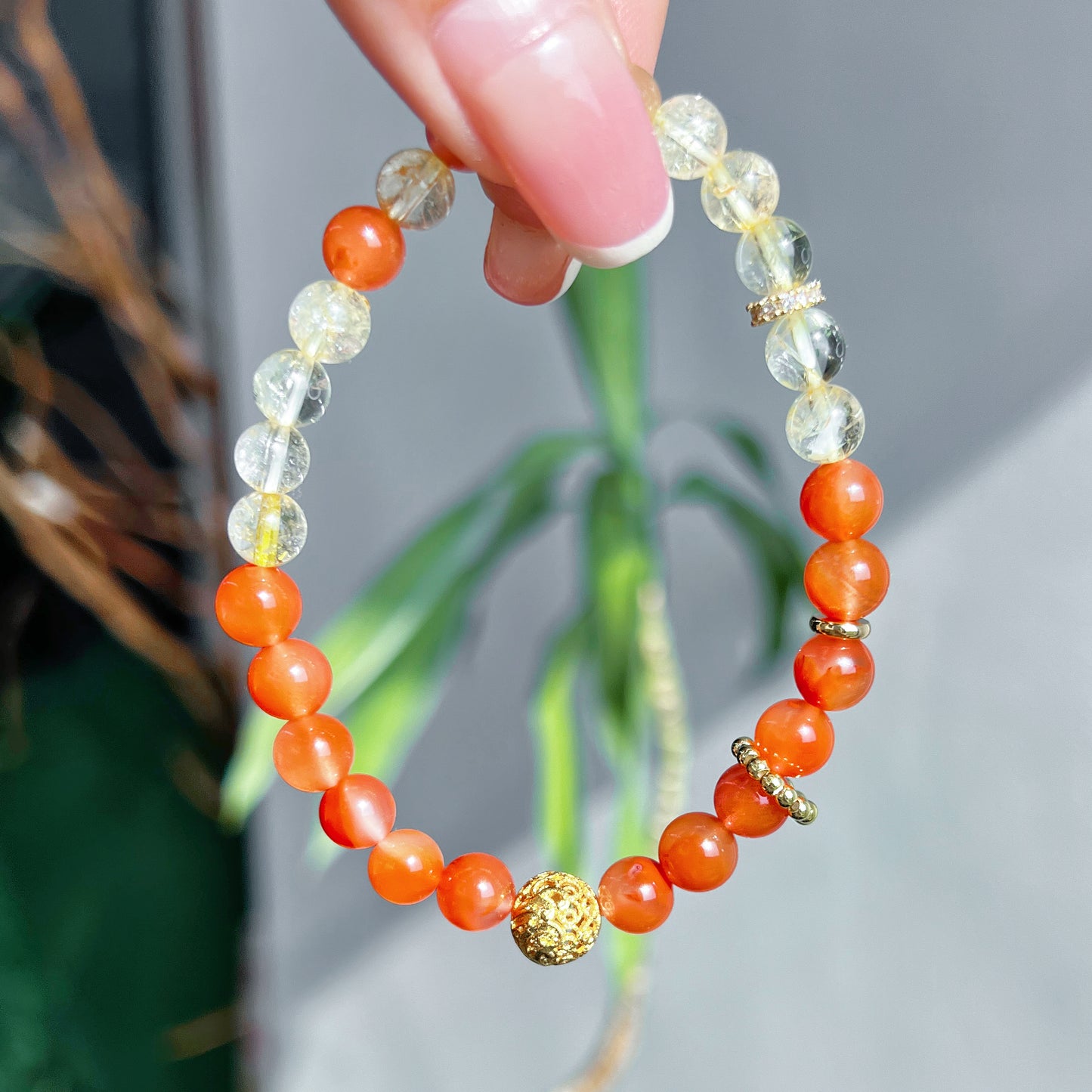 New Chinese Style Yellow Crystal Natural Agate Bracelet