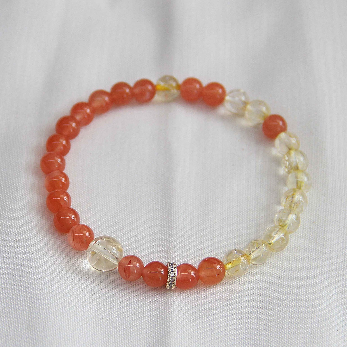 New Chinese Style Natural South Red Stone Citrine Bracelet With Multiple Circles - Lunaria