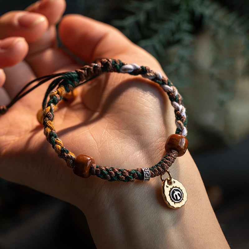 Tibetan Hand Rope Hand-woven Chinese Style Bracelet Adjustable Protection Bracelet - Lunaria