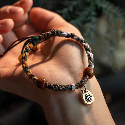 Tibetan Hand Rope Hand-woven Chinese Style Bracelet Adjustable Protection Bracelet - Lunaria