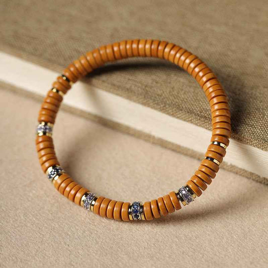 Olive Kernel High Oil Tablet Beads Bracelet Old Money Style - Lunaria