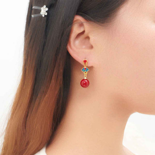 Handmade Earrings Retro Palace Earrings Traditional Auspicious Cloud Blessing Earrings - Lunaria