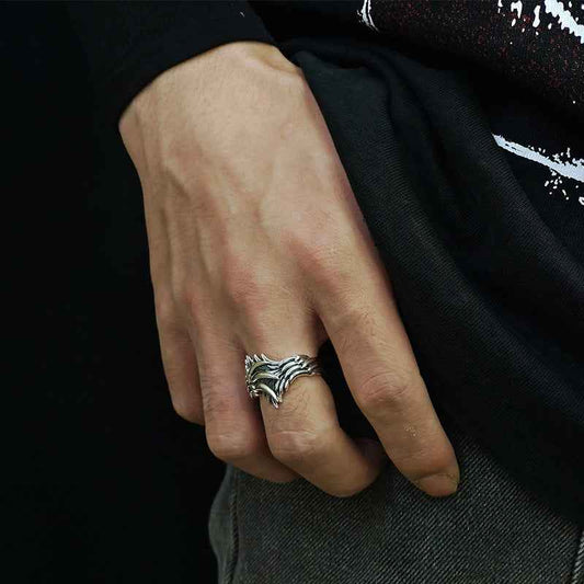 Silver-plated Wing Ring Antique Angel Wings Adjustable Vintage Ring - Lunaria