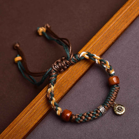 Tibetan Hand Rope Hand-woven Chinese Style Bracelet Adjustable Protection Bracelet - Lunaria