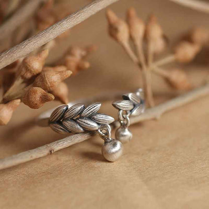 Vintage Silver Wheat Ear Bell Ring Adjustable Blessing Ring - Lunaria