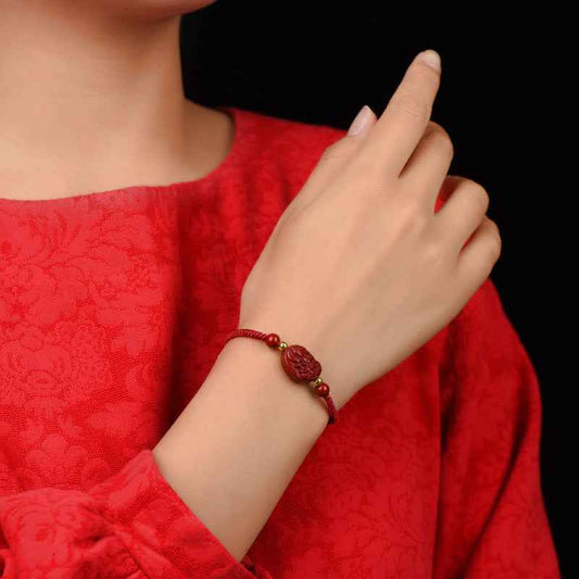 Cinnabar Red String Bracelet Zodiac Protection Red String Bracelet Buddha Bracelet - Lunaria