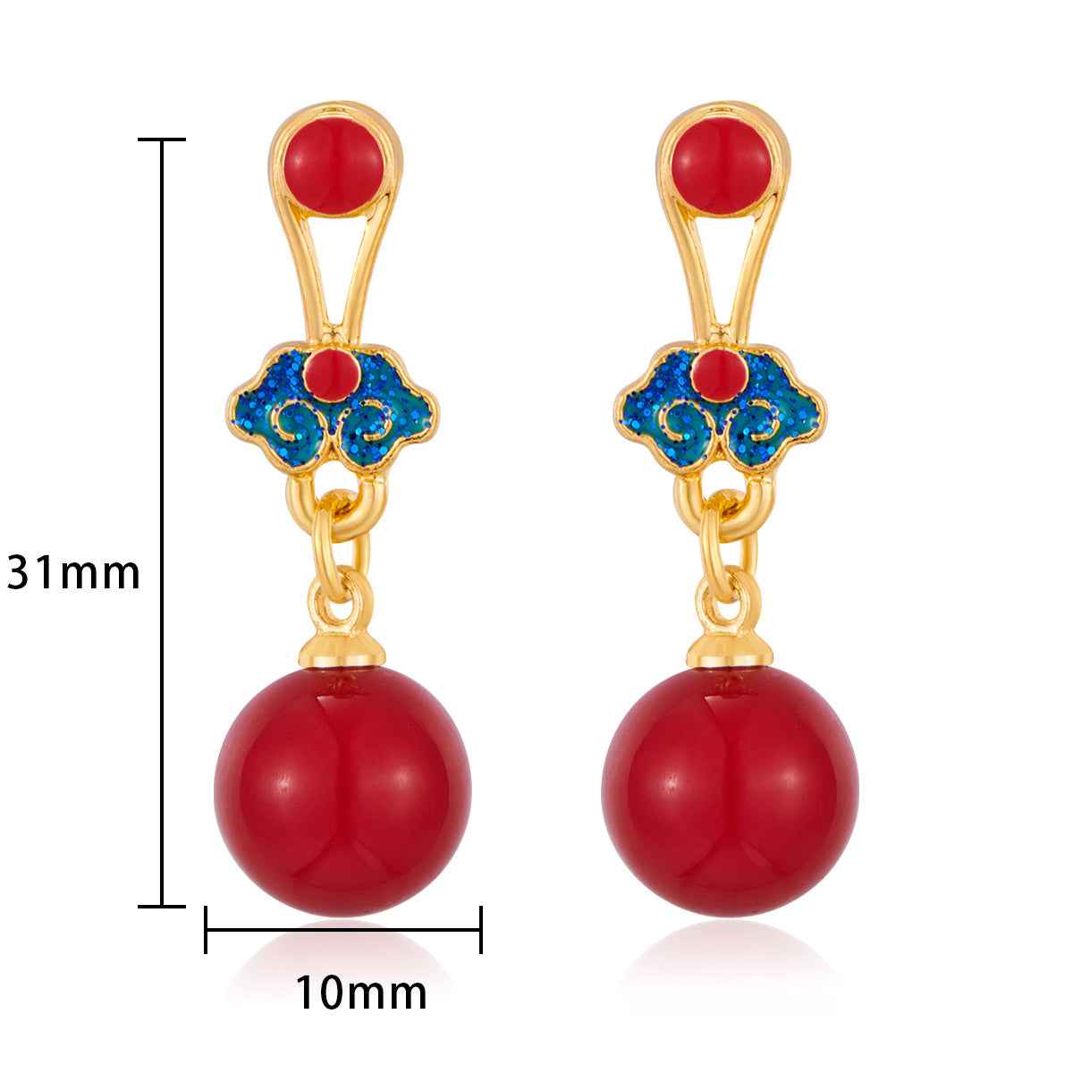 Handmade Earrings Retro Palace Earrings Traditional Auspicious Cloud Blessing Earrings - Lunaria