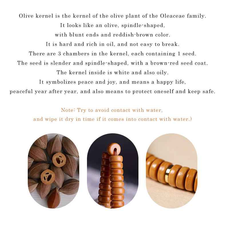 Olive Kernel High Oil Tablet Beads Bracelet Old Money Style - Lunaria