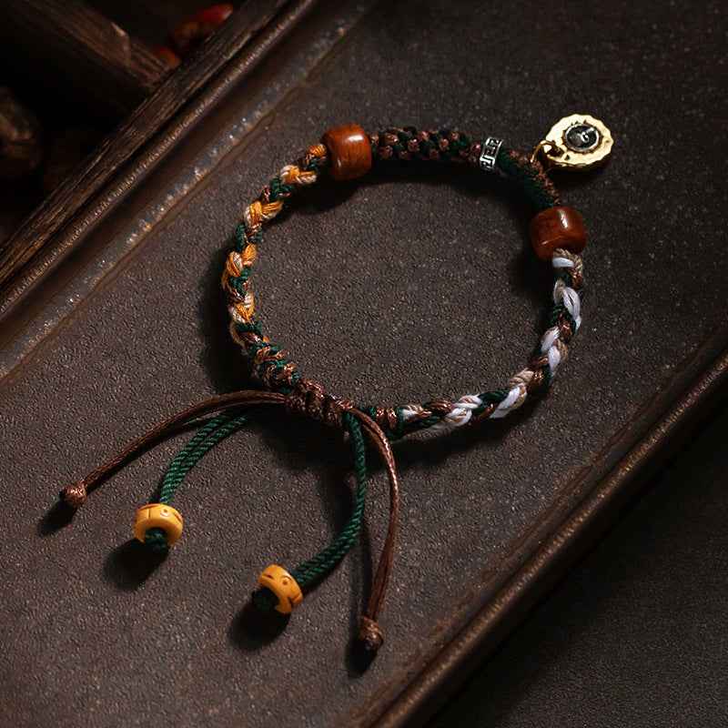 Tibetan Hand Rope Hand-woven Chinese Style Bracelet Adjustable Protection Bracelet - Lunaria