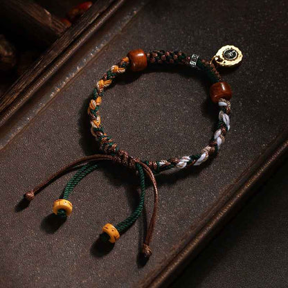 Tibetan Hand Rope Hand-woven Chinese Style Bracelet Adjustable Protection Bracelet - Lunaria