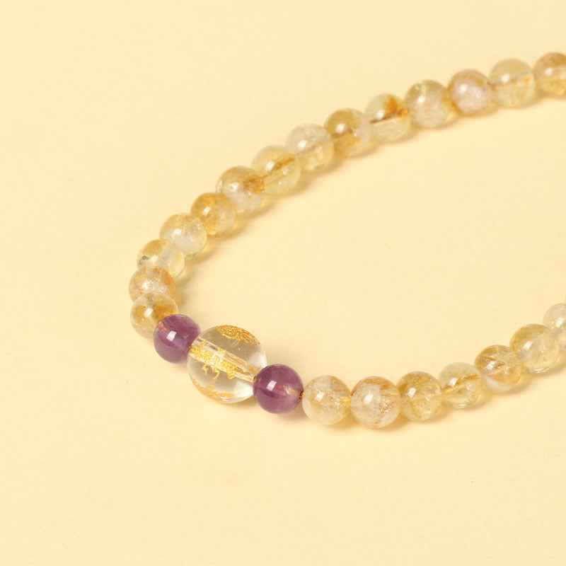 Citrine Om Mani Padme Hum Pendant Amethyst Key Pendant Crystal Phone Chain - Lunaria