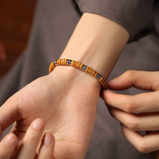 Olive Kernel High Oil Tablet Beads Bracelet Old Money Style - Lunaria