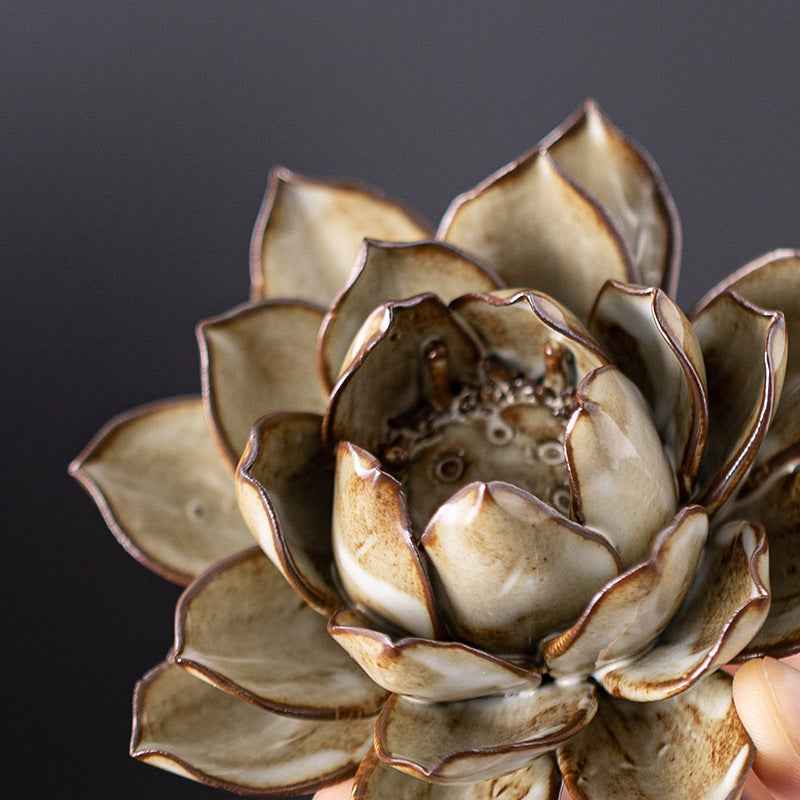 Incense Stick Lotus Plate Incense Burner Household Ceramic Ornaments - Lunaria