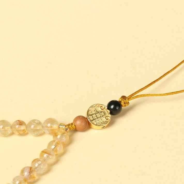 Citrine Om Mani Padme Hum Pendant Amethyst Key Pendant Crystal Phone Chain - Lunaria