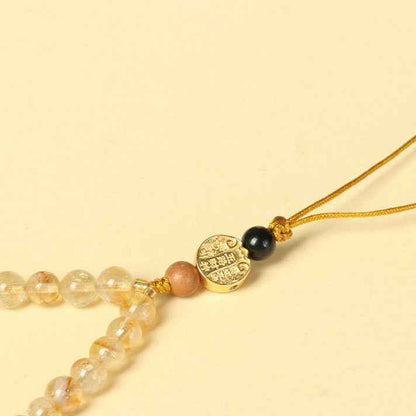 Citrine Om Mani Padme Hum Pendant Amethyst Key Pendant Crystal Phone Chain - Lunaria