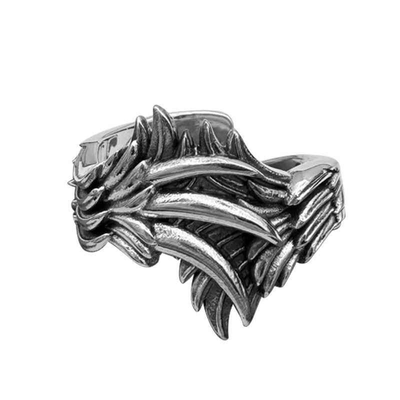 Silver-plated Wing Ring Antique Angel Wings Adjustable Vintage Ring - Lunaria