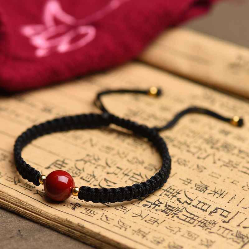 Natural Cinnabar Couple Bracelet Pure Handmade Gemstone Protection Bracelet - Lunaria