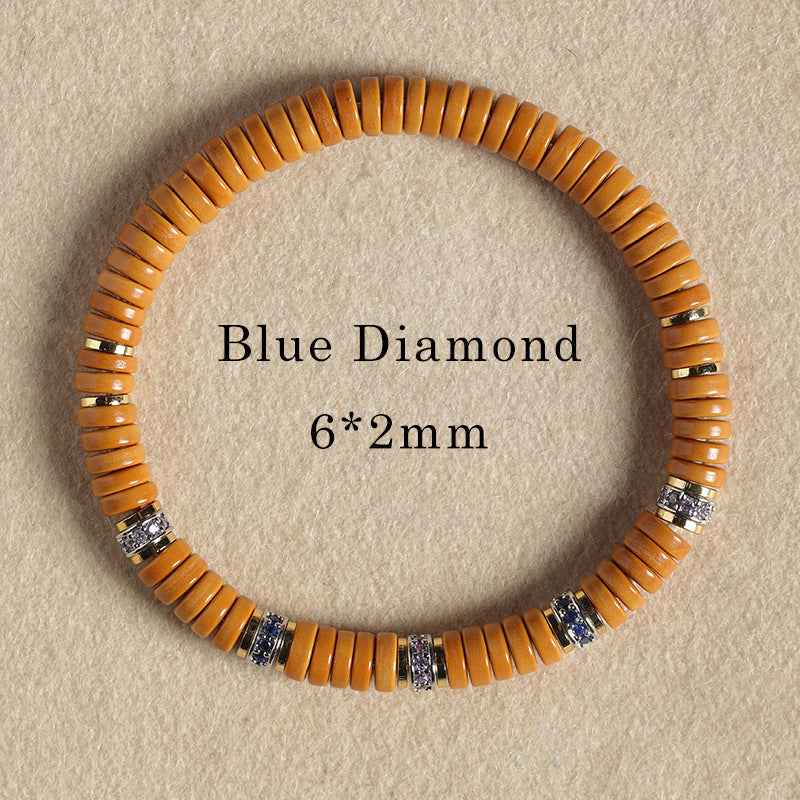 Olive Kernel High Oil Tablet Beads Bracelet Old Money Style - Lunaria