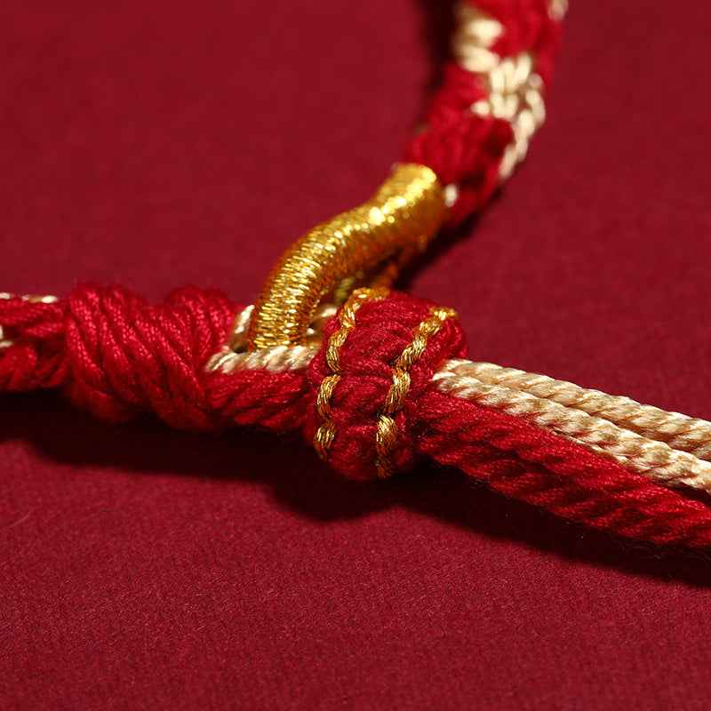 Tibetan Five God of Wealth Bracelet Zhajiram Thangka Hand-woven Rope - Lunaria