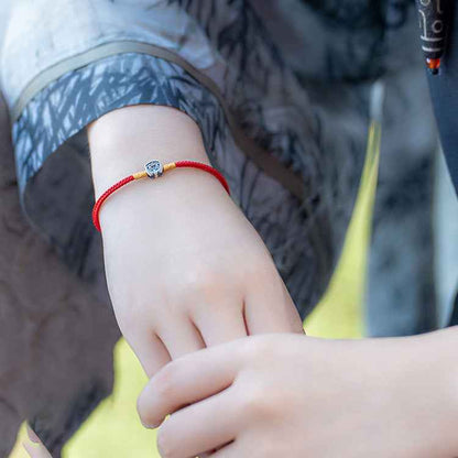 Hand-woven Chinese Zodiac Bracelet 925 Silver Lucky Birth Year Protection Red Rope - Lunaria