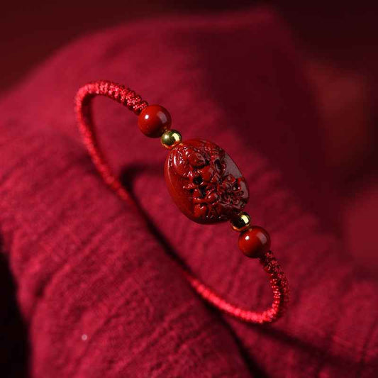 Cinnabar Red String Bracelet Zodiac Protection Red String Bracelet Buddha Bracelet - Lunaria