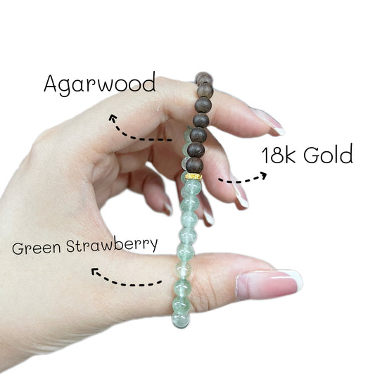 Aqua Serenity Agarwood Bracelet - Lunaria