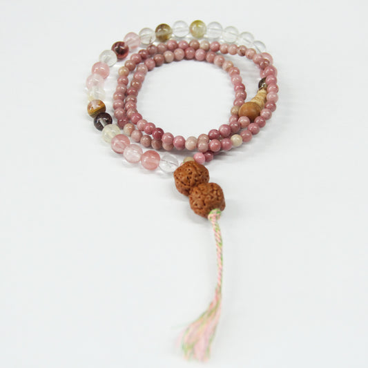 Girly Pink Rhodonite Gemstone Bracelet Niche Design