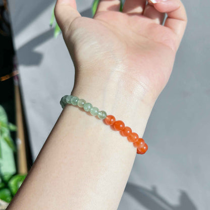 Natural Agate Green Strawberry Crystal Niche Bracelet - Lunaria