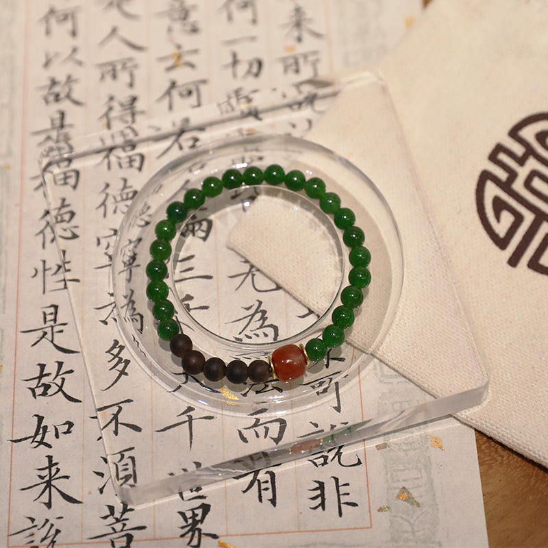 Forest Ruby Elegance Agarwood Bracelet - Lunaria