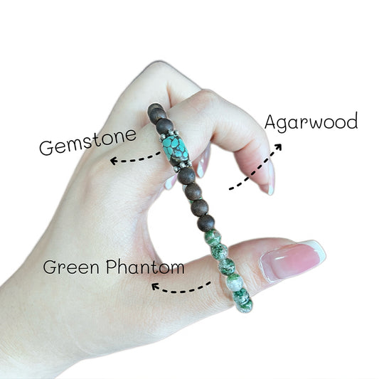 Green Muse Agarwood Bracelet - Lunaria