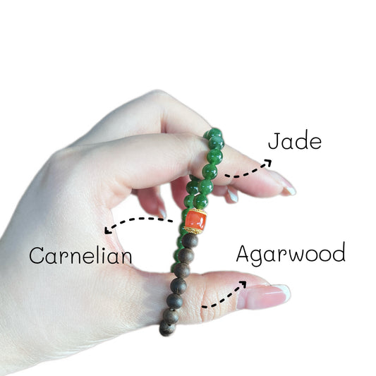 Emerald Aura Enchantment Agarwood Bracelet - Lunaria