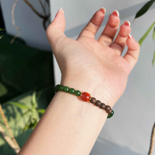 Forest Ruby Elegance Agarwood Bracelet - Lunaria