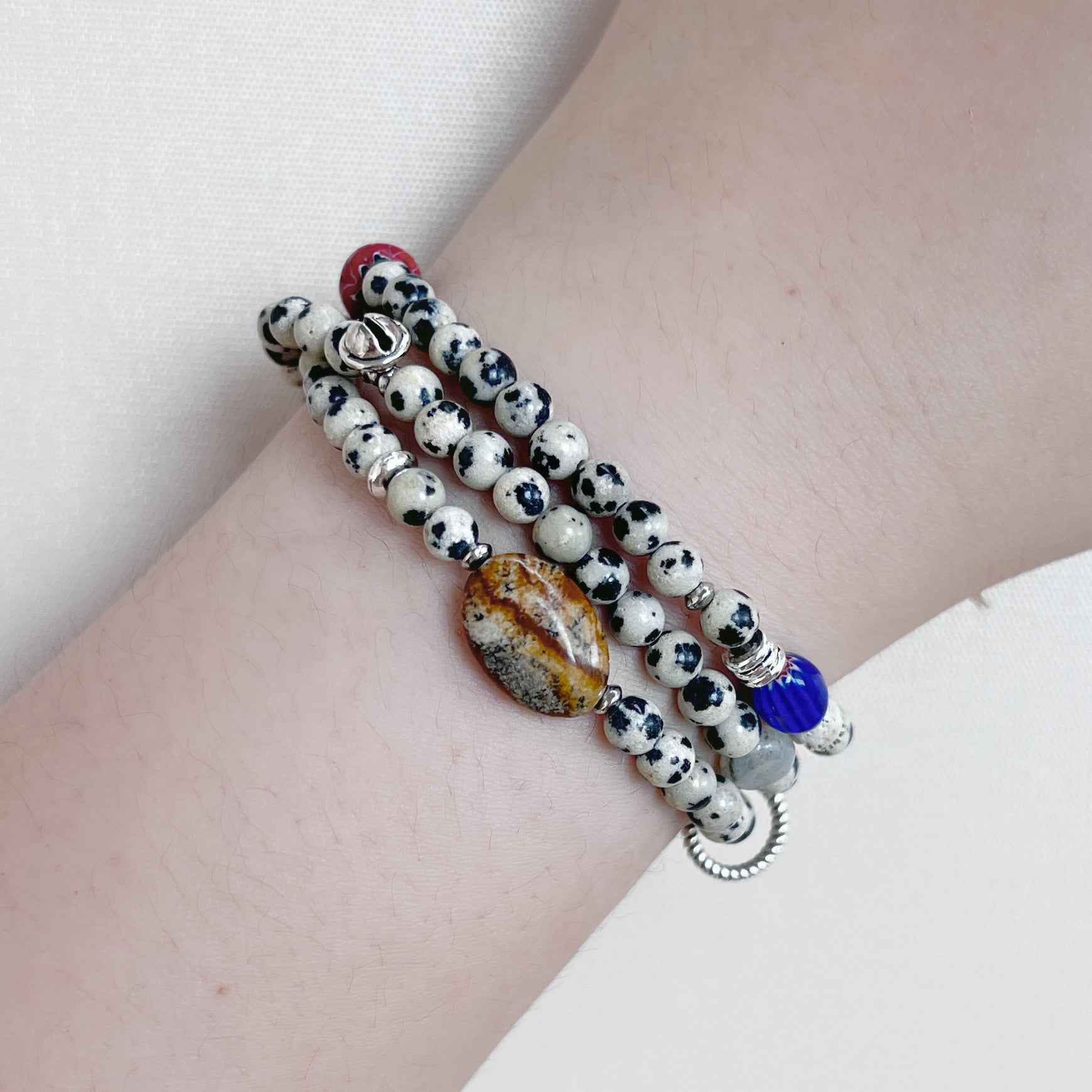 Bohemian Natural Spotted Stone Multi-treasure Bracelet - Lunaria