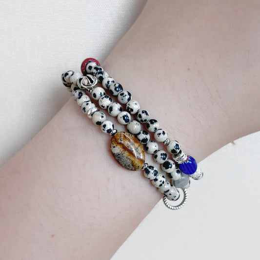 Bohemian Natural Spotted Stone Multi-treasure Bracelet