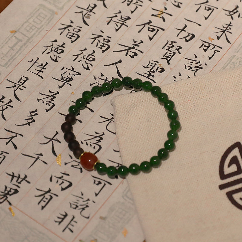 Forest Ruby Elegance Agarwood Bracelet - Lunaria