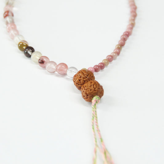Girly Pink Rhodonite Gemstone Bracelet Niche Design