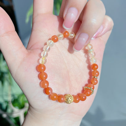 New Chinese Style Yellow Crystal Natural Agate Bracelet