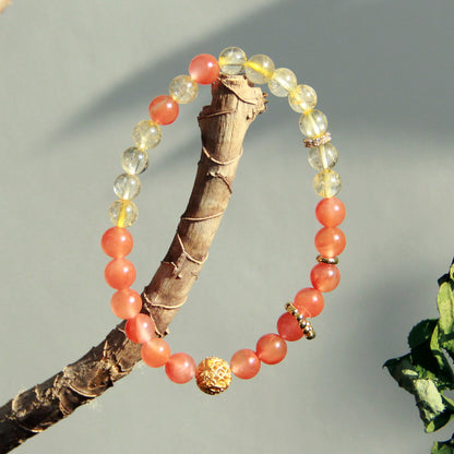 New Chinese Style Yellow Crystal Natural Agate Bracelet