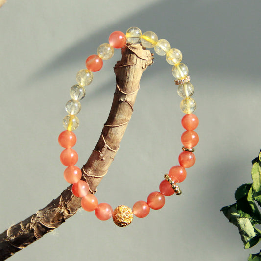 New Chinese Style Yellow Crystal Natural Agate Bracelet