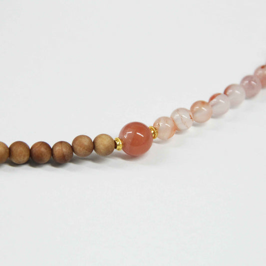 New Chinese Style Luxury Grapefruit Crystal Sandalwood Bracelet - Lunaria