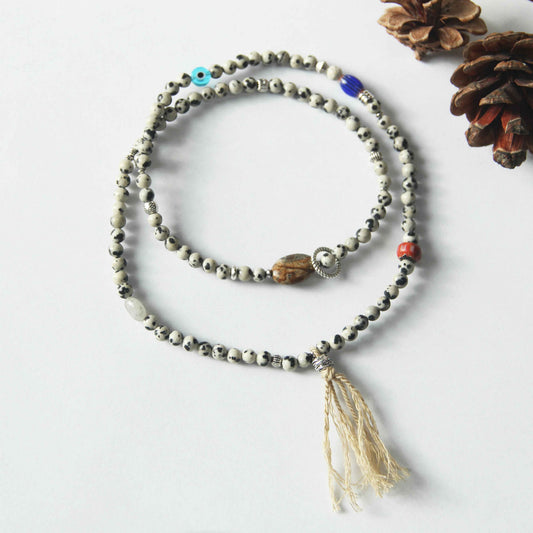 Bohemian Natural Spotted Stone Multi-treasure Bracelet - Lunaria