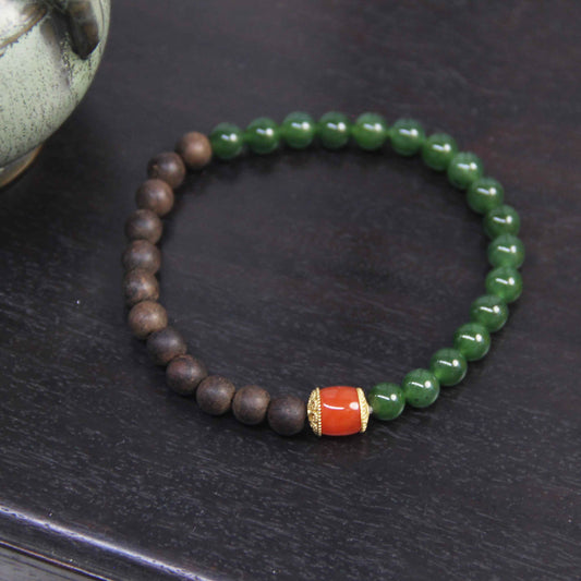 Emerald Aura Enchantment Agarwood Bracelet - Lunaria