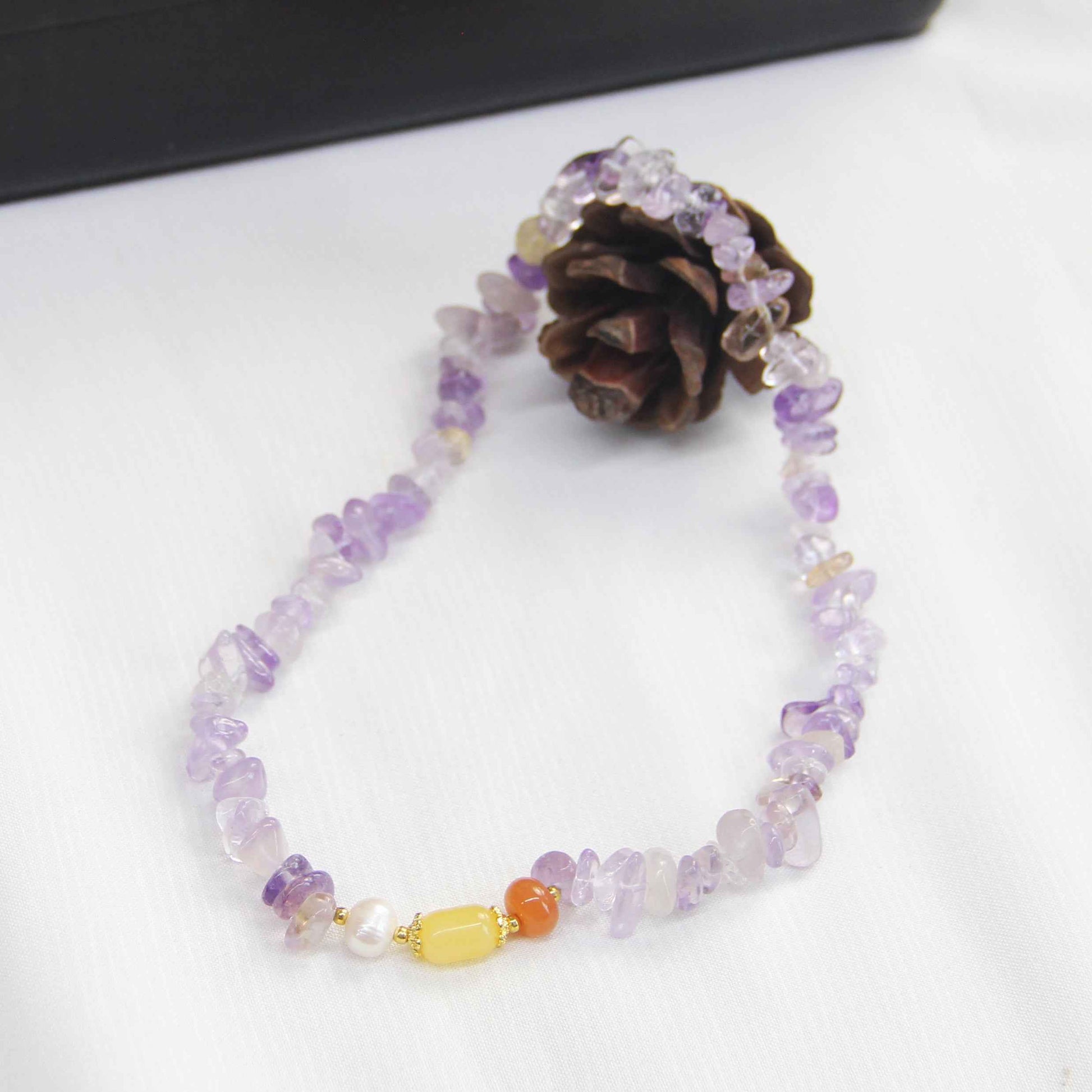 Purple Crystal Amethyst Bracelet Natural Gemstone Double Circle Bracelet - Lunaria
