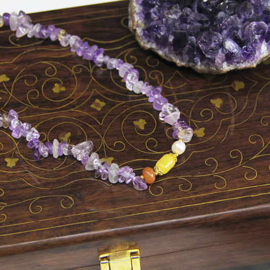 Purple Crystal Amethyst Bracelet Natural Gemstone Double Circle Bracelet - Lunaria