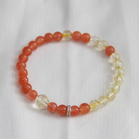 New Chinese Style Natural South Red Stone Citrine Bracelet With Multiple Circles - Lunaria
