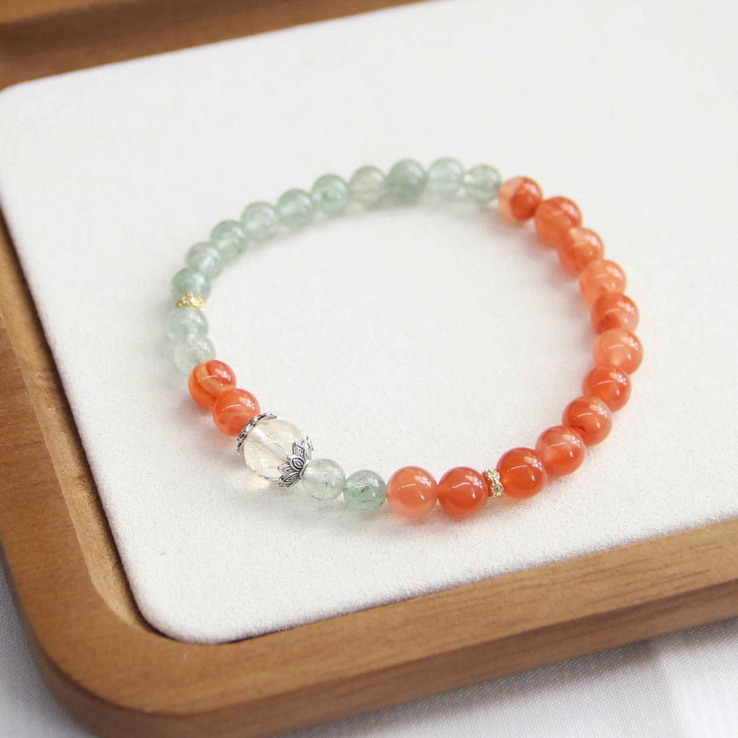 Natural Agate Green Strawberry Crystal Niche Bracelet - Lunaria
