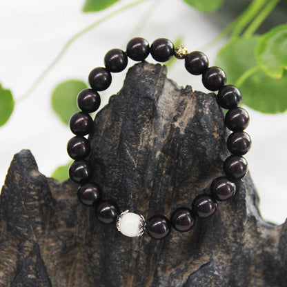 Small Leaf Red Sandalwood Natural Jade Protection Bracelet - Lunaria