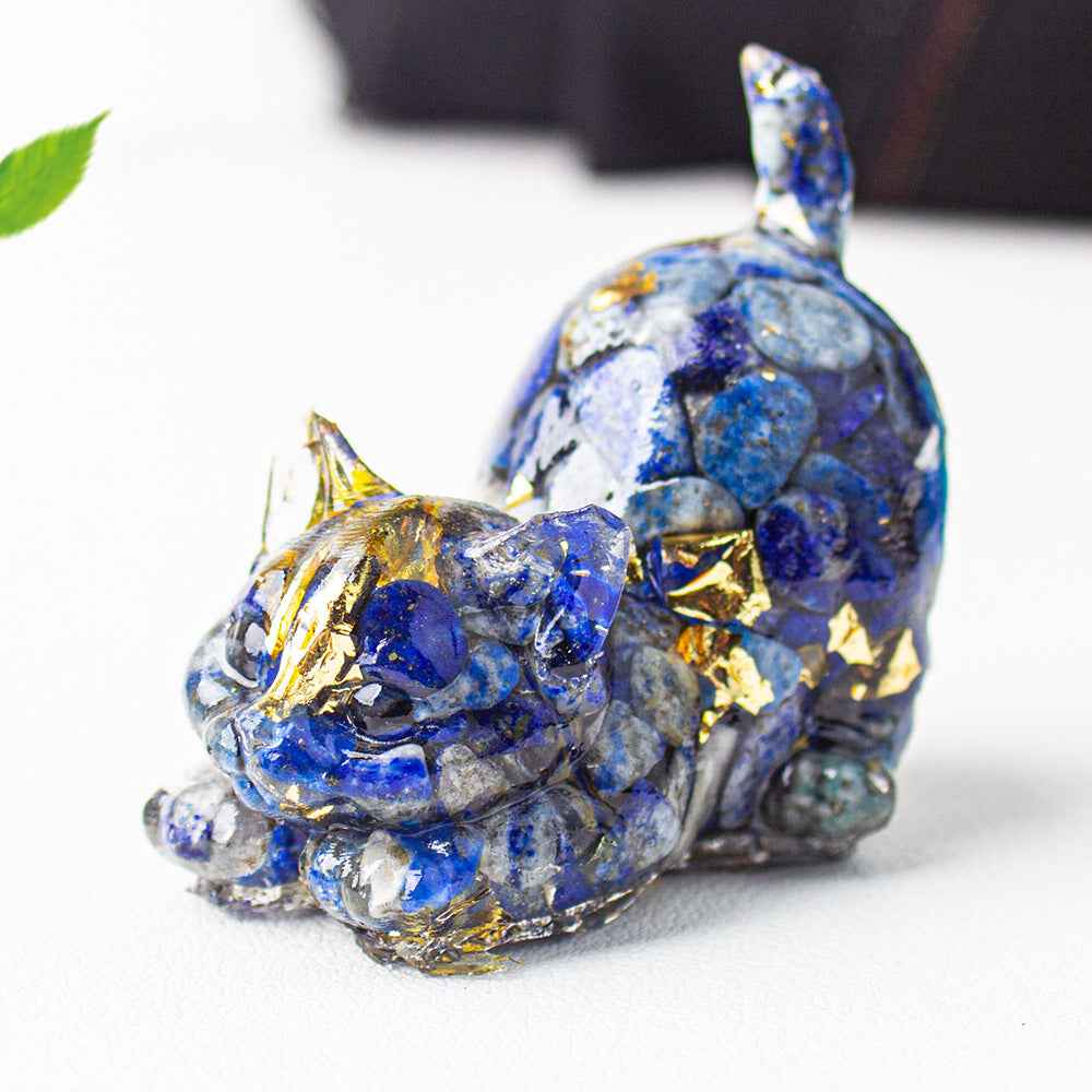 Natural Crystal Decoration Gravel Glue Tail Cat Desktop Pet - Lunaria
